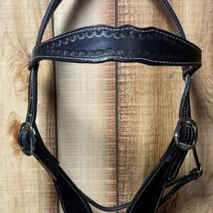 Scalloped Round Border Stamped Headstall