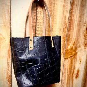 Black Alligator Mini Tote